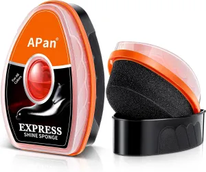 2 Pcs Shine Sponge Shoe Polish for Leather, Shoes and Boots, with Self Replenishing Reservoir, Total 2.4oz, Neutral Clear No Color