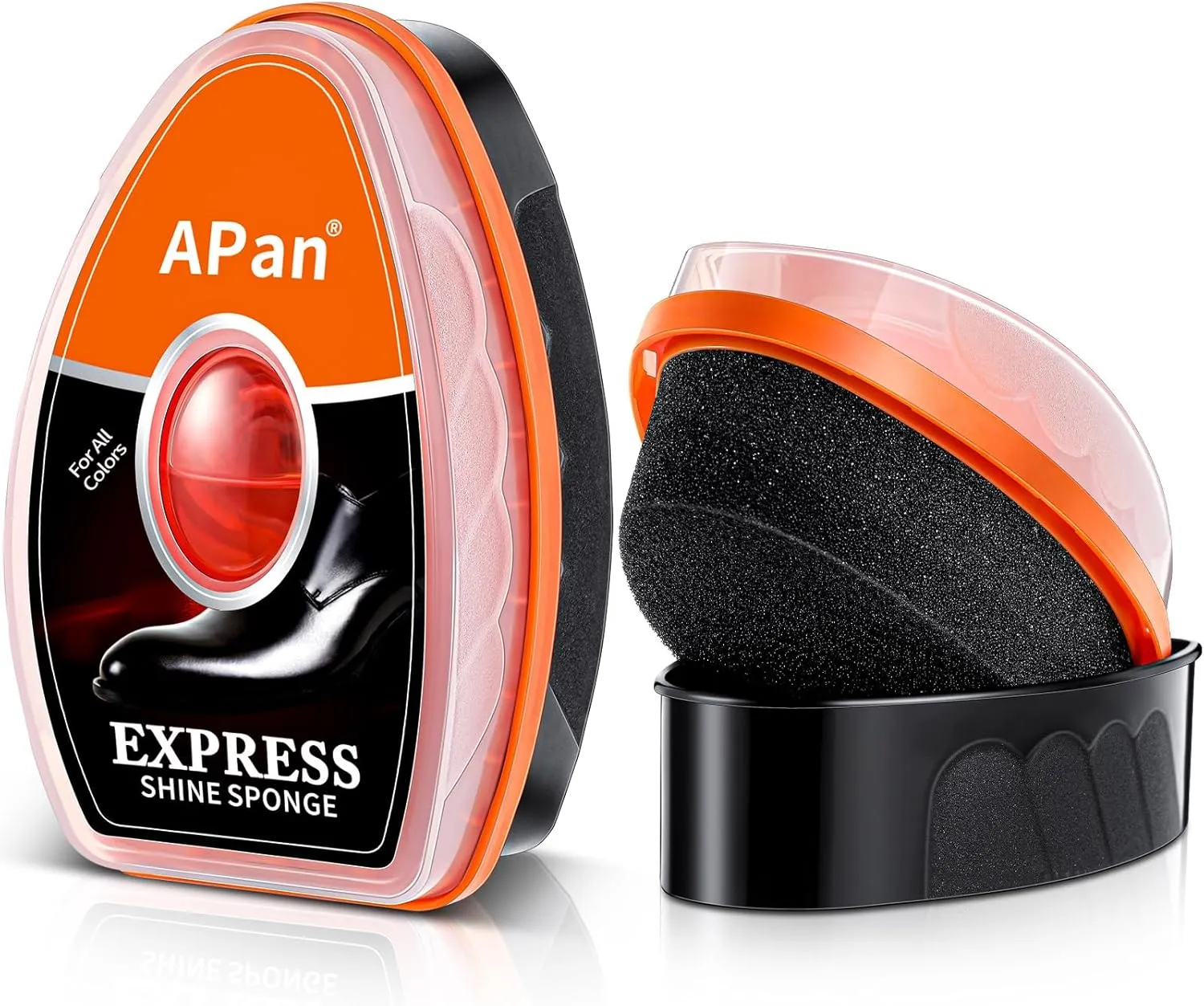 2 Pcs Shine Sponge Shoe Polish for Leather, Shoes and Boots, with Self Replenishing Reservoir, Total 2.4oz, Neutral Clear No Color