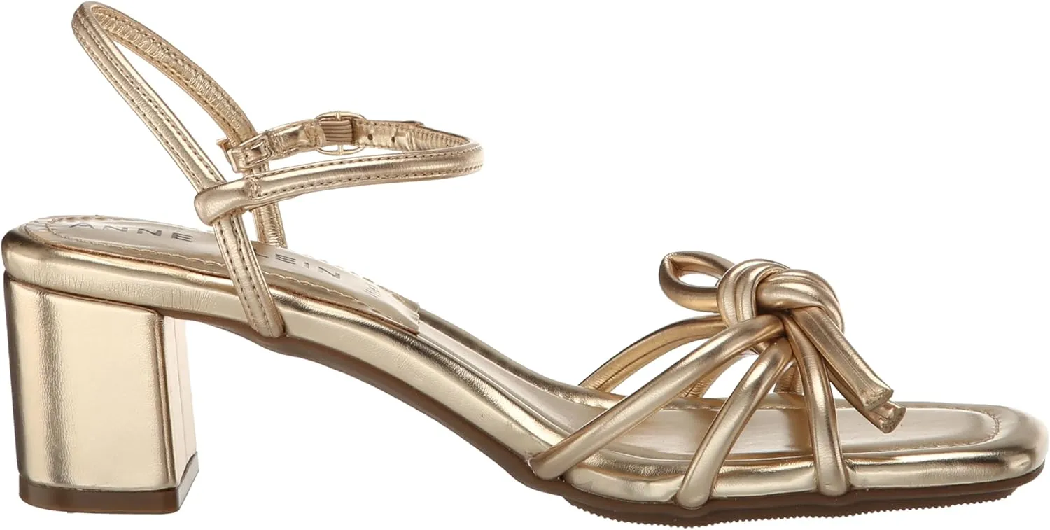 Anne Klein Womens Keilly Faux Leather Ankle Strap Block Heel