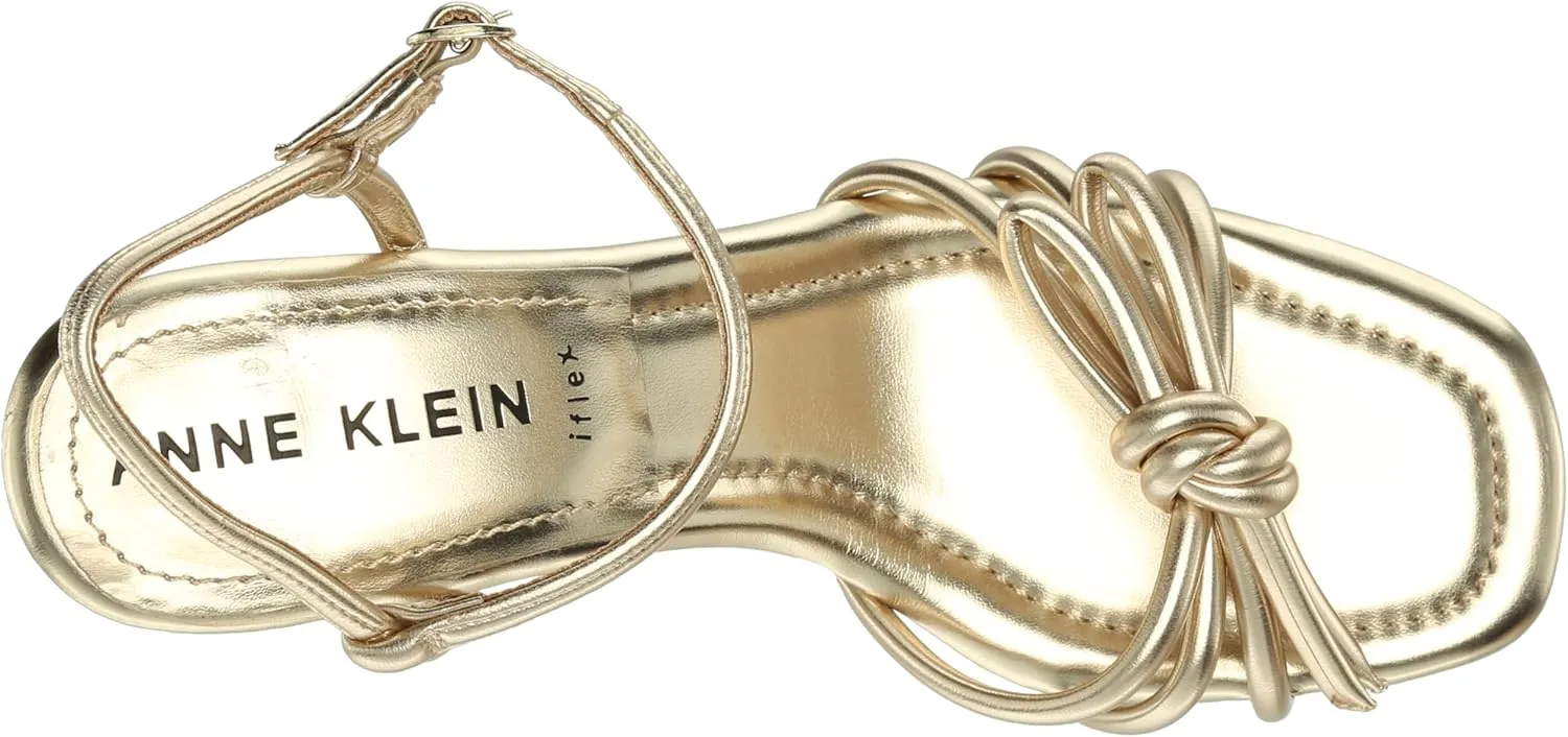 Anne Klein Womens Keilly Faux Leather Ankle Strap Block Heel