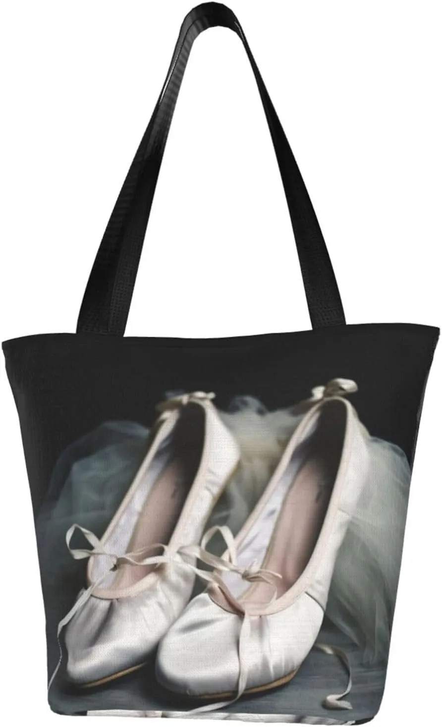 Ballet Shoe printed Shoulder bag Canvas Shopping Bag Fashion Handbag