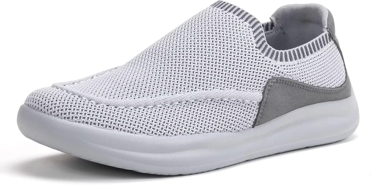 BEJINASH Women's Walking Shoes Wide Toe Box Knitted Slip-on Shoes for Women Comfortable and Soft Casual Work Loafer Shoes