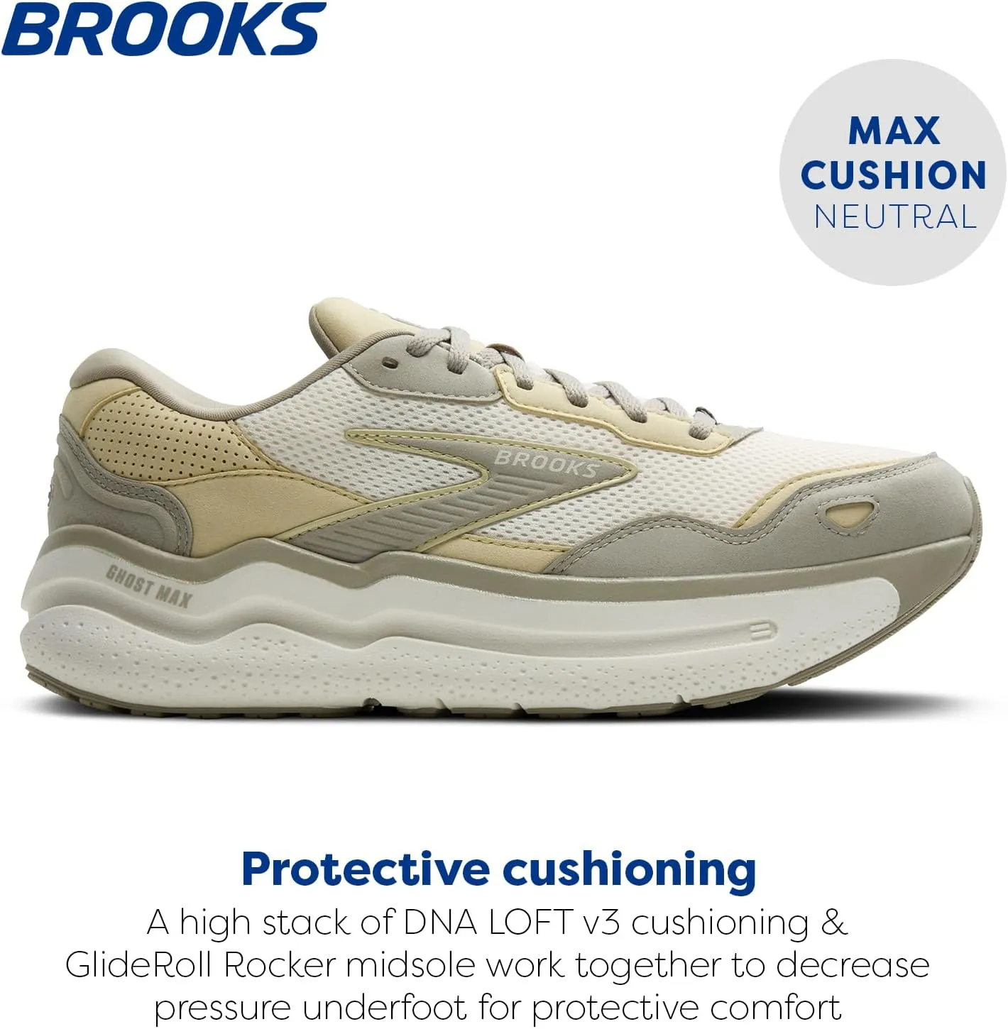 Brooks Men’s Ghost Max Suede/Leather Neutral Running & Walking Shoe