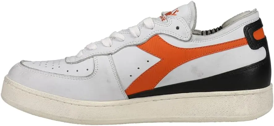 Diadora Mens Mi Basket Row Cut Lace Up Sneakers Shoes Casual - White