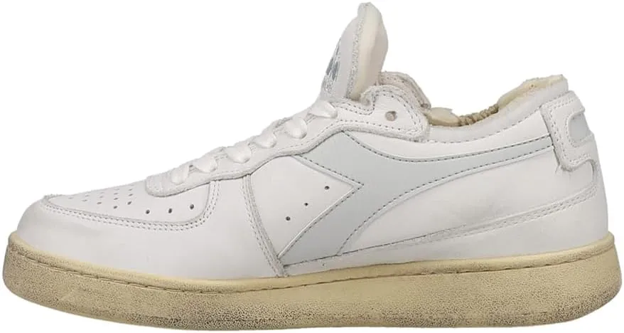 Diadora Mens Mi Basket Row Cut Lace Up Sneakers Shoes Casual - White