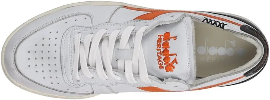 Diadora Mens Mi Basket Row Cut Lace Up Sneakers Shoes Casual - White