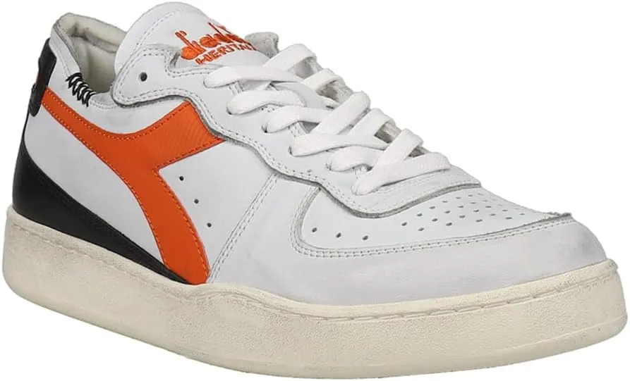 Diadora Mens Mi Basket Row Cut Lace Up Sneakers Shoes Casual - White
