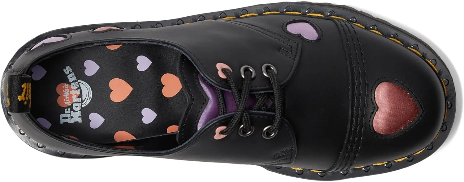 Dr. Martens Women's 1461 Quad Heart Leather Platform Shoe
