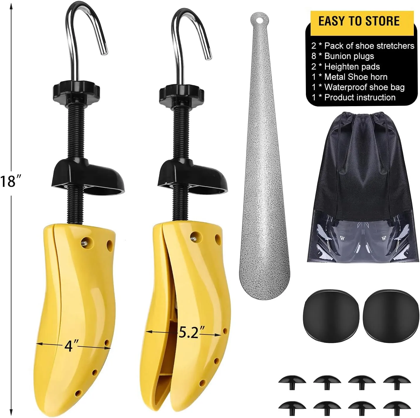 eachway Shoe Stretcher Shoe Trees,Adjustable Length & Width for Men and Women(For Women's Size US5.5-9)