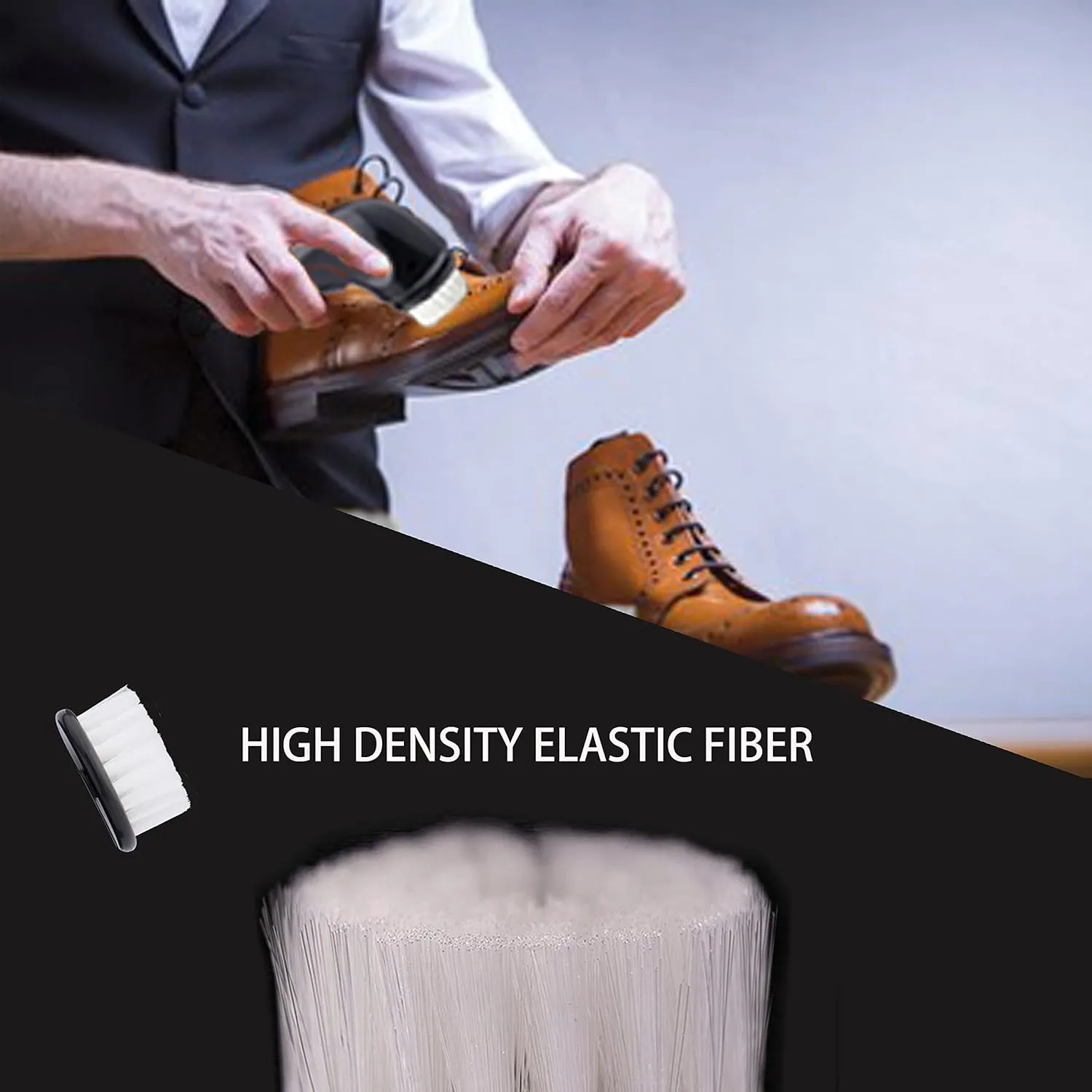 Electric Shoe Shine Kit, Sansent Electric Shoe Polisher Brush Shoe Shiner Dust Cleaner Portable Leather Care Kit for Shoes (Black, M)