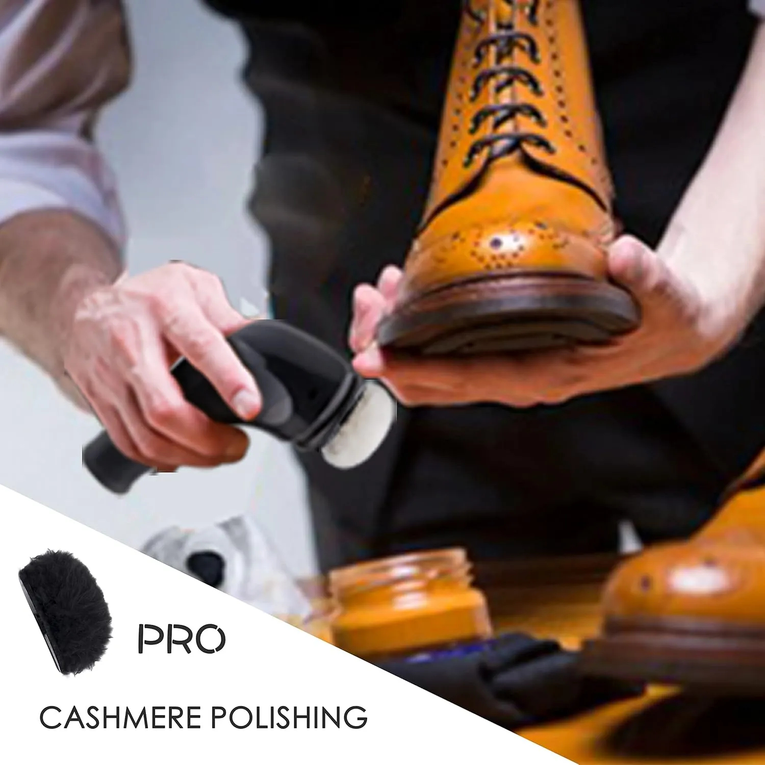 Electric Shoe Shine Kit, Sansent Electric Shoe Polisher Brush Shoe Shiner Dust Cleaner Portable Leather Care Kit for Shoes (Black, M)