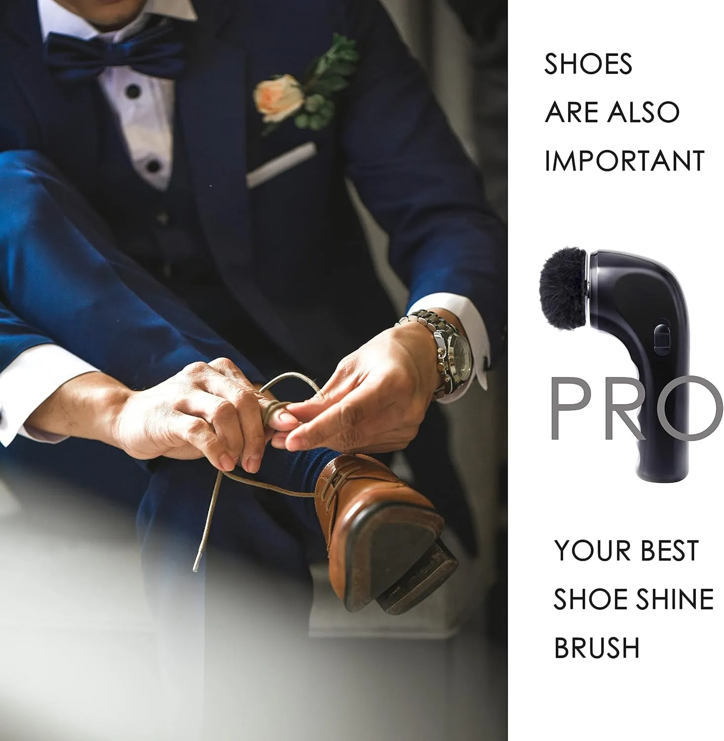 Electric Shoe Shine Kit, Sansent Electric Shoe Polisher Brush Shoe Shiner Dust Cleaner Portable Leather Care Kit for Shoes (Black, M)