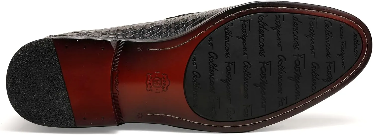 Formal Dress Shoes for Men, Premium Buckle Moc-Toe Business Shoes Casual Slip-on Penny Loafer