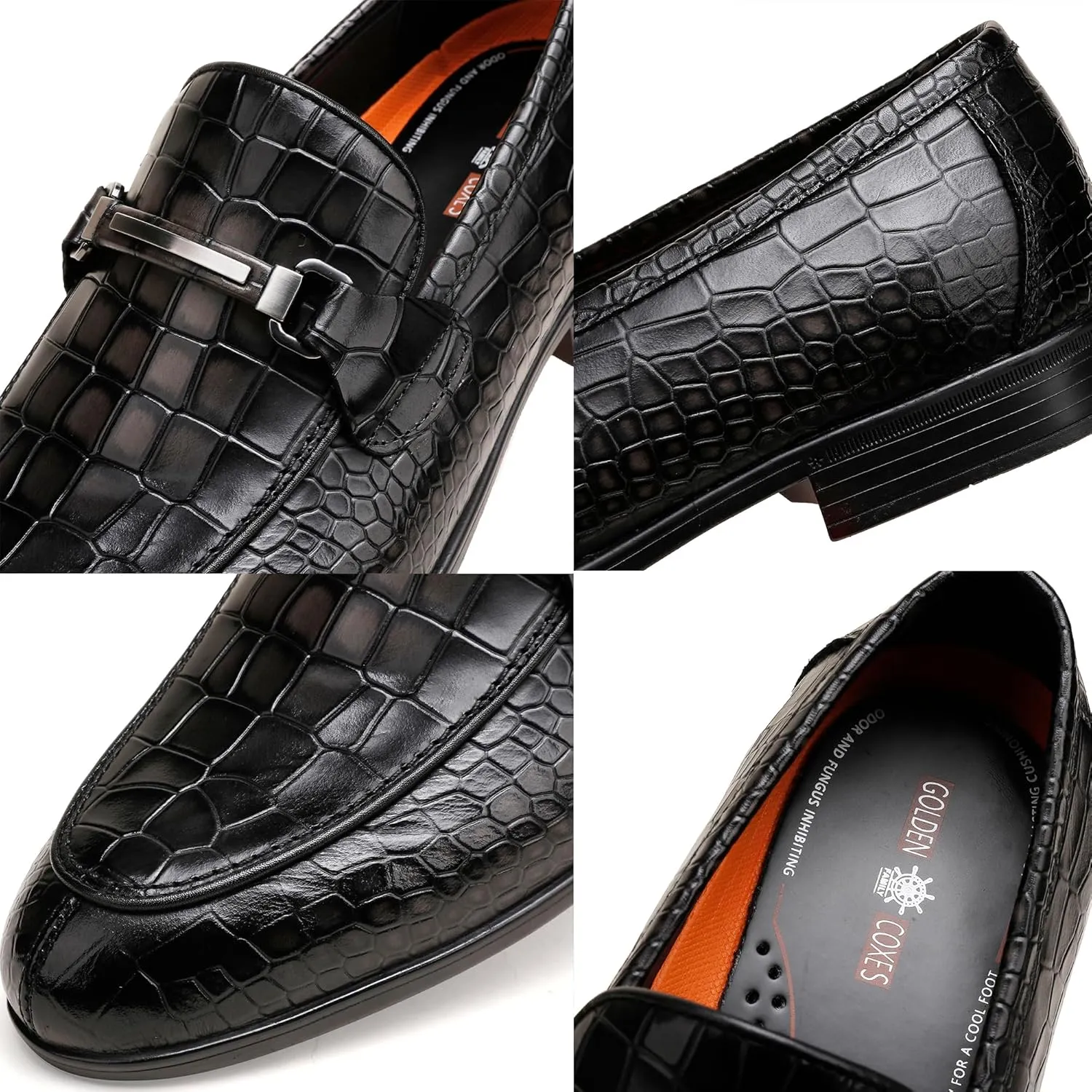 Formal Dress Shoes for Men, Premium Buckle Moc-Toe Business Shoes Casual Slip-on Penny Loafer