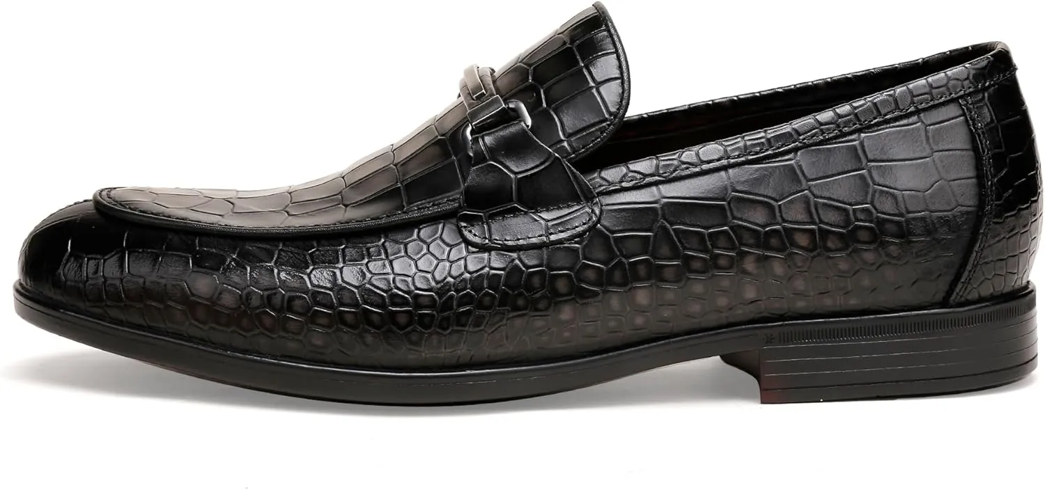 Formal Dress Shoes for Men, Premium Buckle Moc-Toe Business Shoes Casual Slip-on Penny Loafer