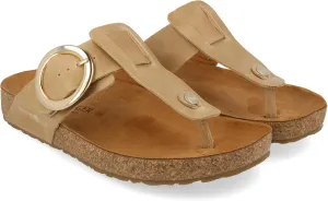 HAFLINGER Round Buckle Corinna Sandals with Rubber Sole and Cork Latex Footbed Unisex