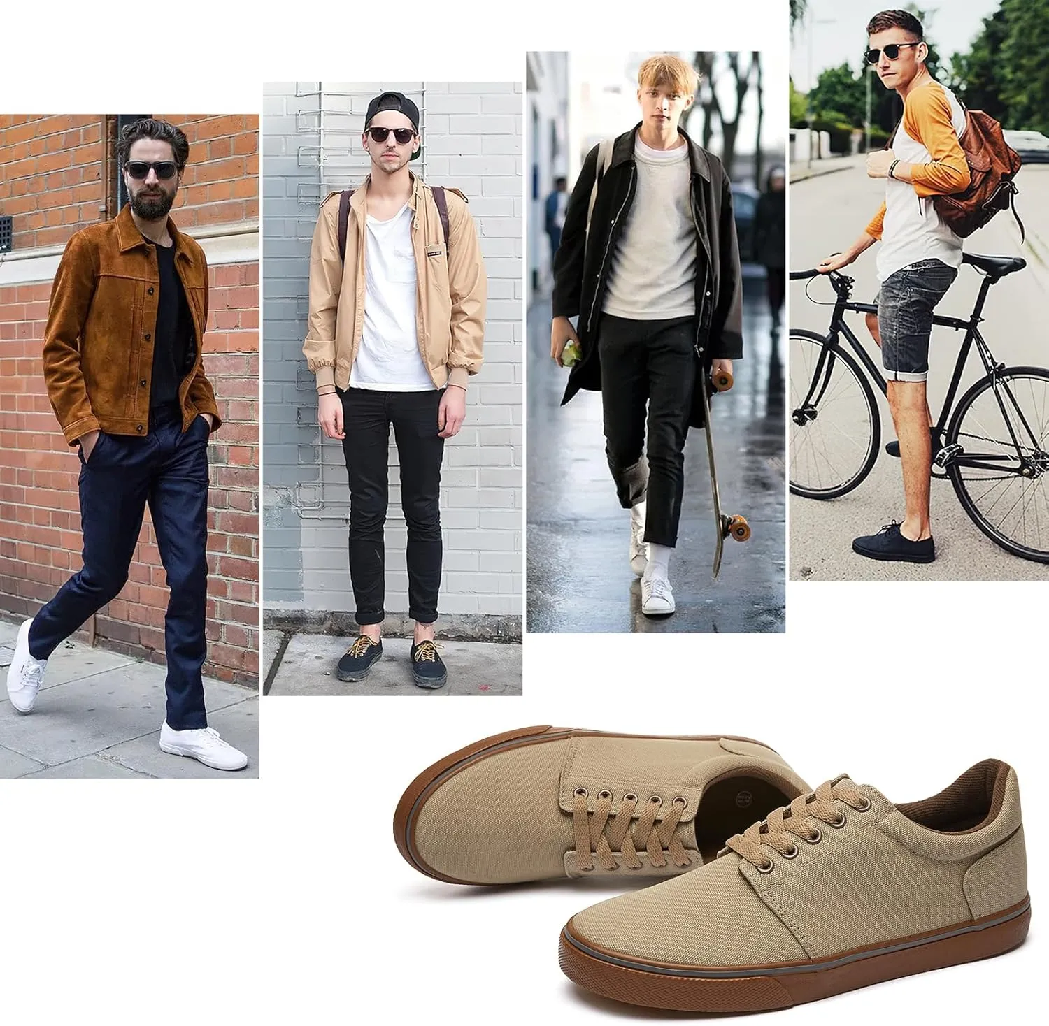hash bubbie Mens Canvas Shoes Classic Men's Canvas Sneakers Low Top Tennis Shoes Lace up Comfortable Skate Casual Shoes