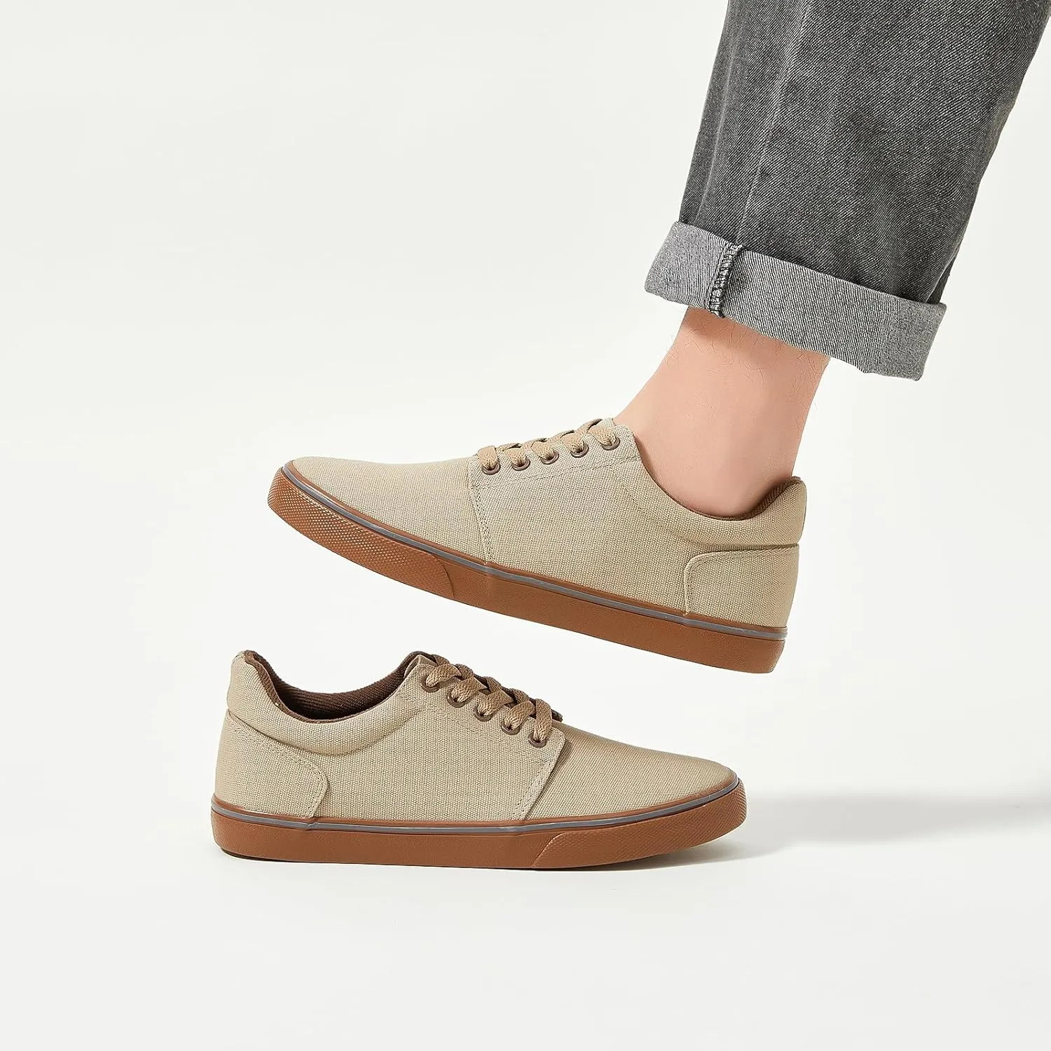 hash bubbie Mens Canvas Shoes Classic Men's Canvas Sneakers Low Top Tennis Shoes Lace up Comfortable Skate Casual Shoes