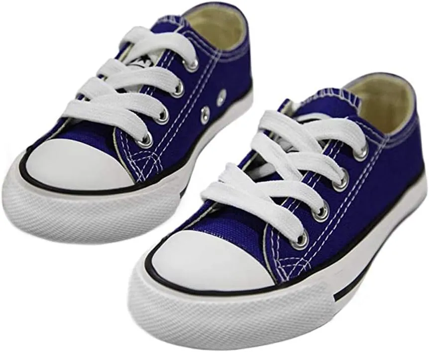 iFANS Boys and Girl Low Top Canvas Kids Lace up Sneakers