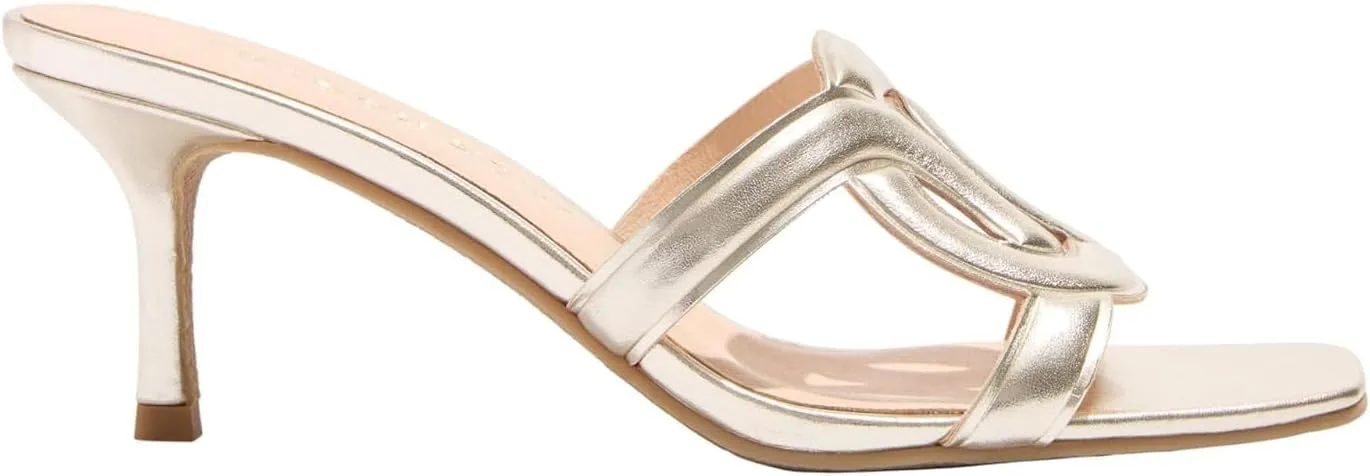Jack Rogers Women's Dobson Kitten Heel-Leather Heeled Sandal