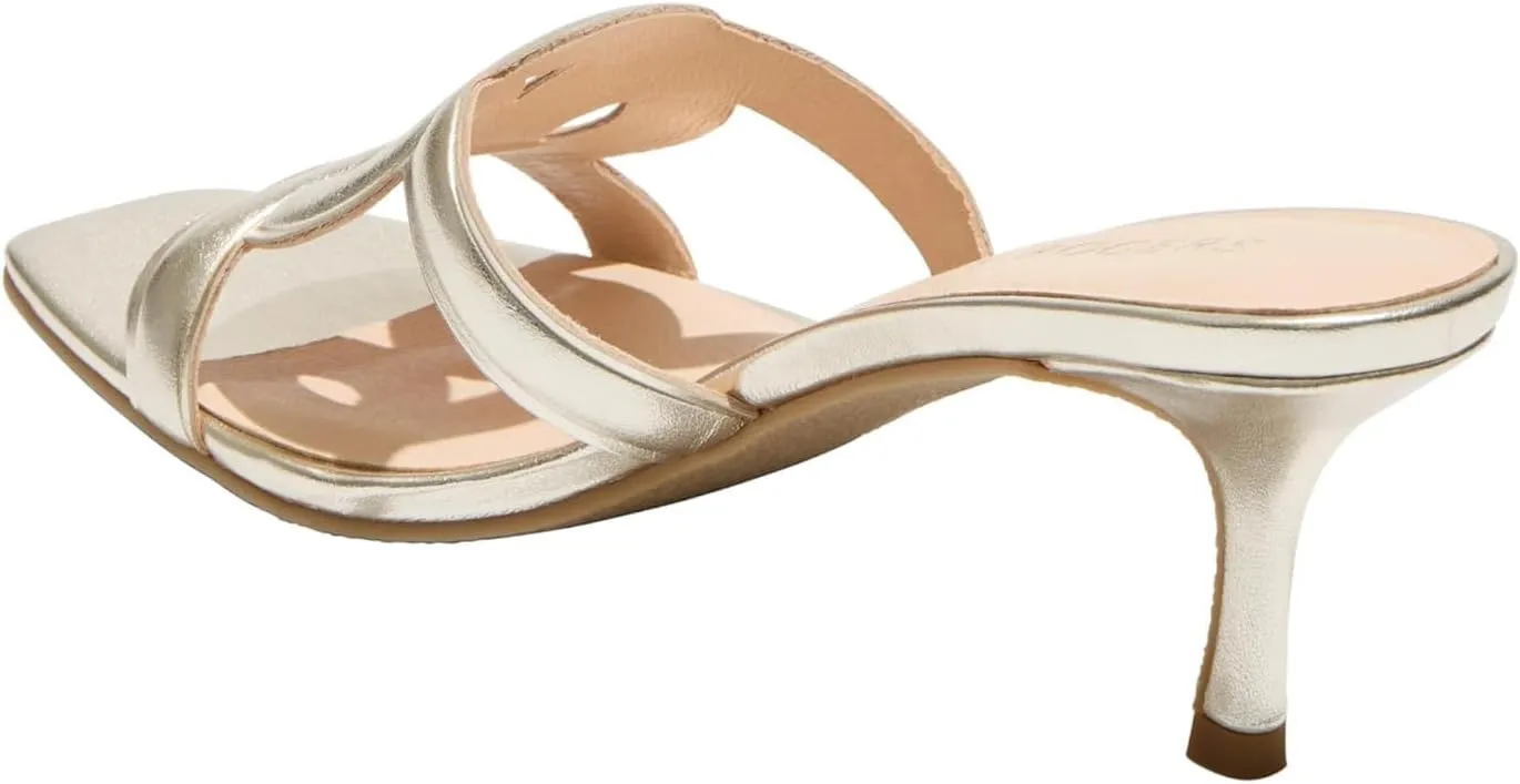 Jack Rogers Women's Dobson Kitten Heel-Leather Heeled Sandal