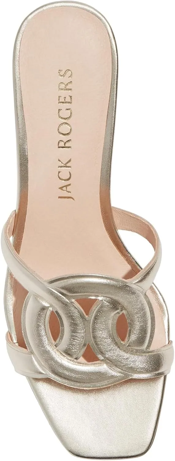 Jack Rogers Women's Dobson Kitten Heel-Leather Heeled Sandal