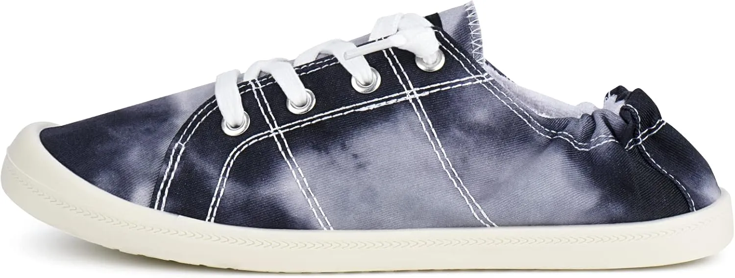JENN ARDOR Women’s Low Top Canvas Slip On Sneaker Comfort Casual Shoes Walking Flats