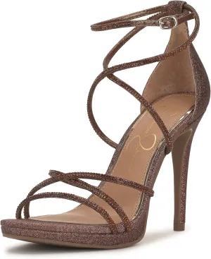 Jessica Simpson Womens Jaeya Rhinestone Strappy Dress Sandals