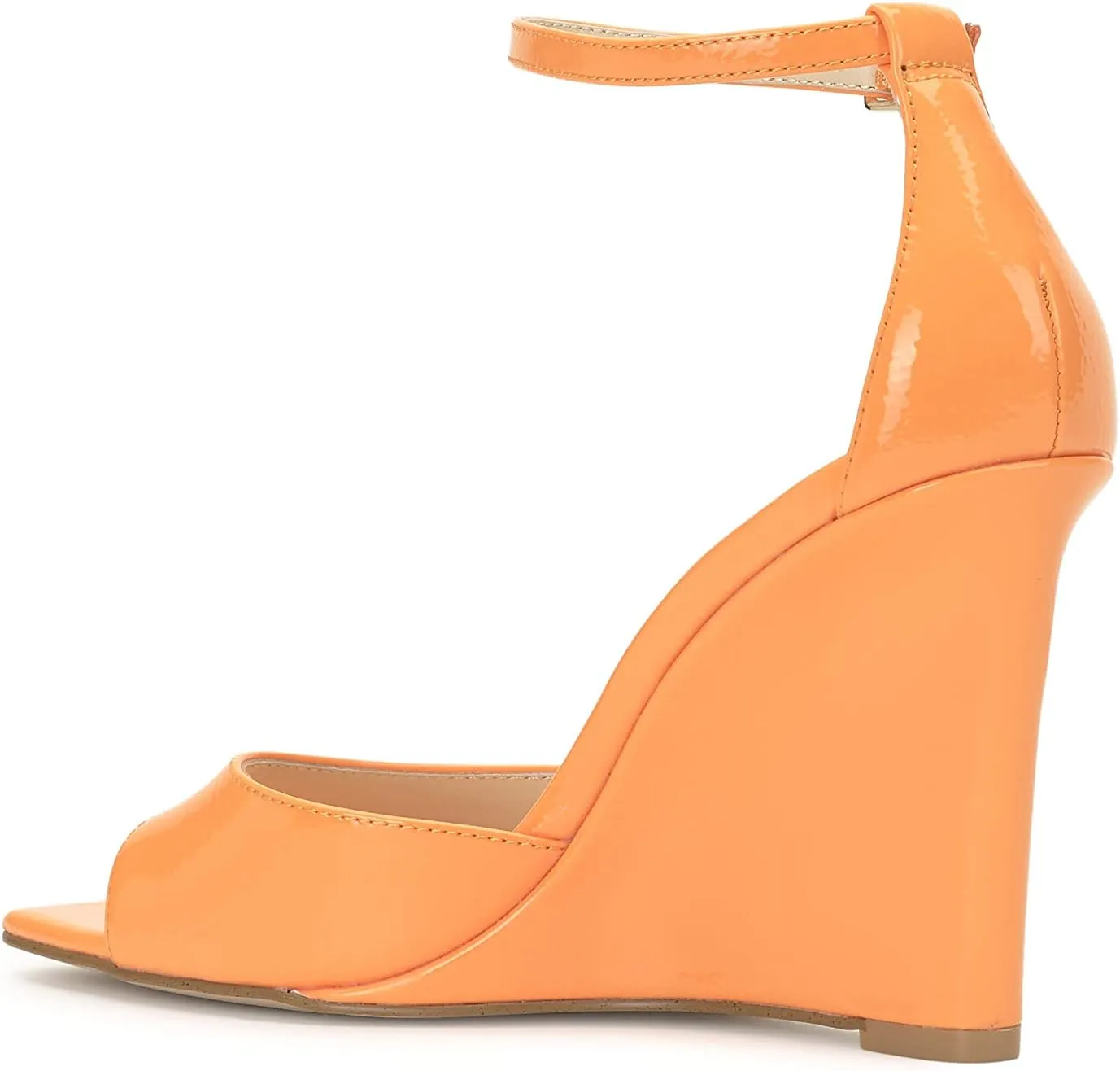 Jessica Simpson Womens LEEHI Faux Leather Open Toe Wedge Heels