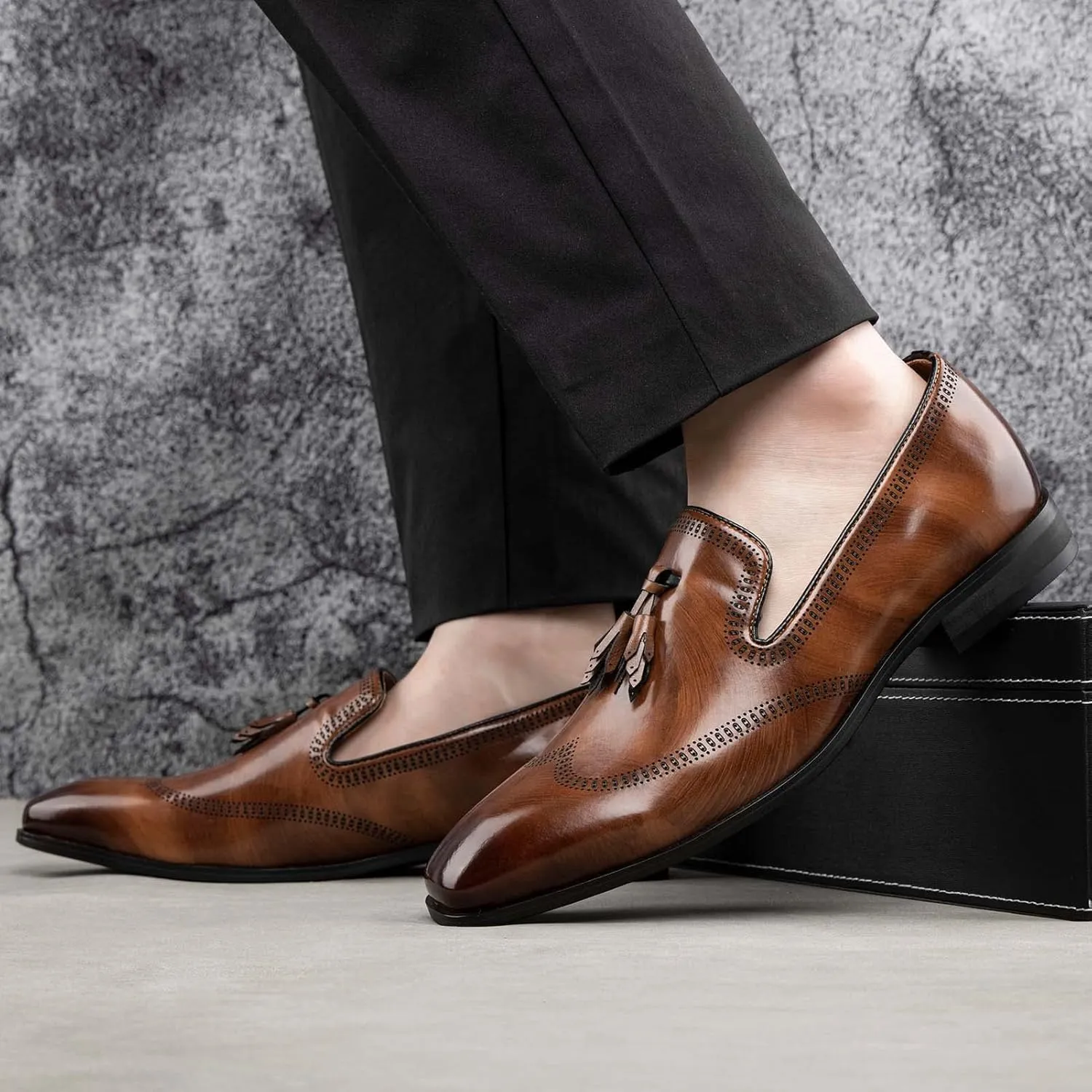 JITAI Mens Loafers Shoes Slip On Driving Shoes Casual Dress Loafer Business Fashion Shoes