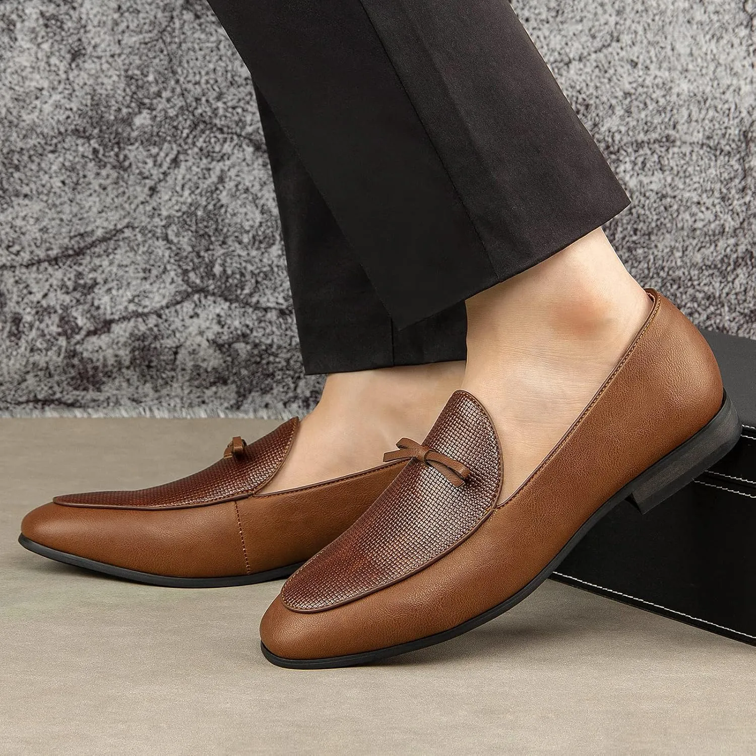 JITAI Mens Loafers Shoes Slip On Driving Shoes Casual Dress Loafer Business Fashion Shoes
