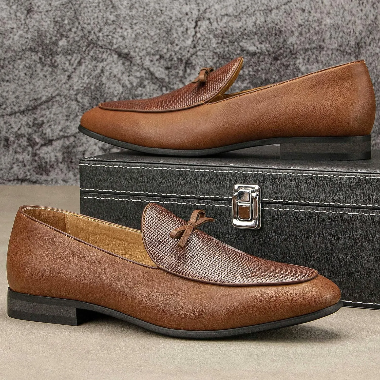 JITAI Mens Loafers Shoes Slip On Driving Shoes Casual Dress Loafer Business Fashion Shoes