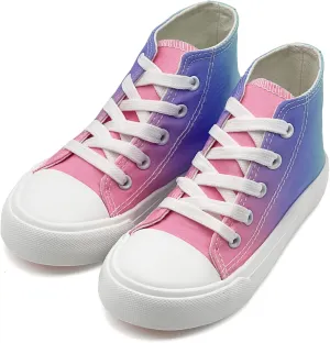 Kids Canvas Sneakers for Girls Boys High Top Canvas Fashion Shoes Comfortable Classic Casual Lace up Walking Running Shoes