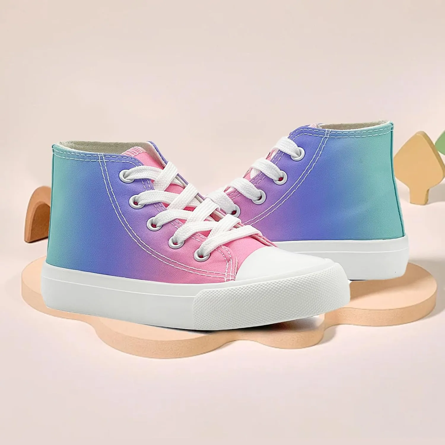 Kids Canvas Sneakers for Girls Boys High Top Canvas Fashion Shoes Comfortable Classic Casual Lace up Walking Running Shoes