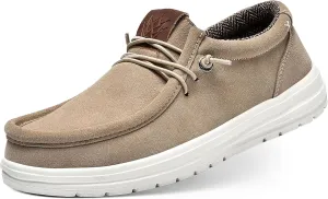 KONA & Chukka Men's Loafers Casual Slip-On Business Casual Shoes- Lightweight and Breathable Slip-On Lace Men's Suede Loafers Sneakers