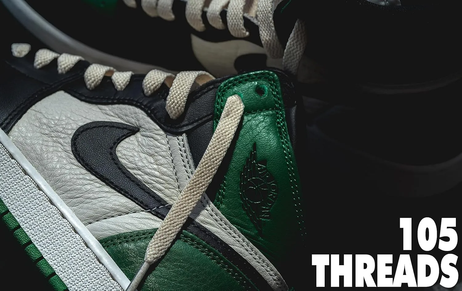 LitLaces - Premium Flat Cotton Shoe Laces Replacement for Air Jordan, Dunk, Air Force 1, Converse, & Casual Shoes