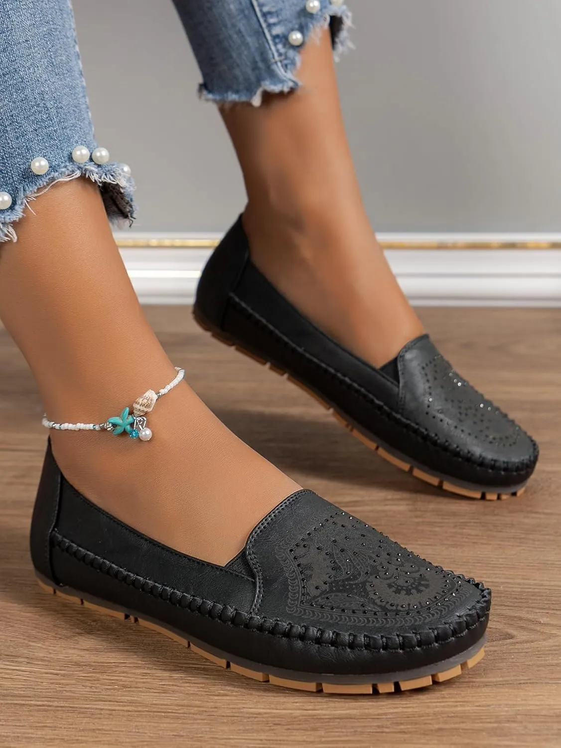 Loafers for Women Leather Business Casual Shoes Comfortable Lightweight Penny Loafers Slip On Work Flats Moccasins Driving Boat Shoes