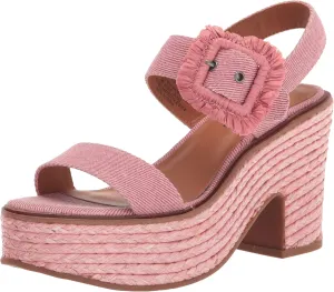 Lucky Brand Women's Yidris Espadrille Platform Sandal Heeled, Rose, 11