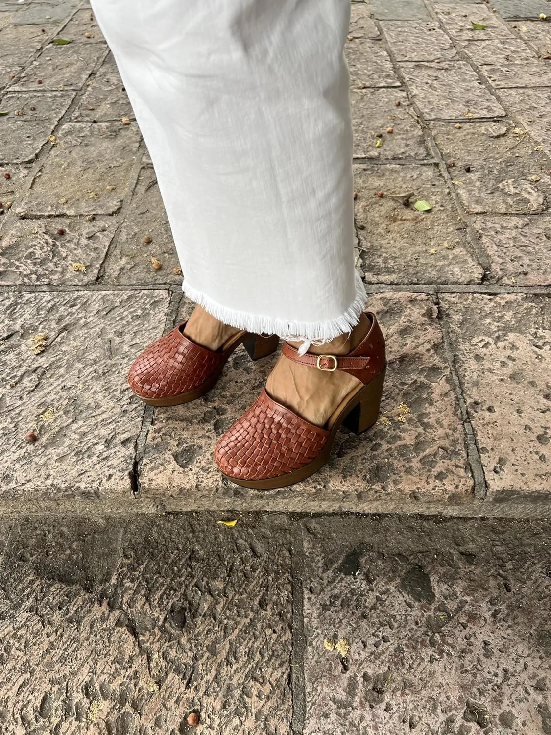 Macarena Collection Women's Flatform Wedge Casual Sandal Huarache Colorful Leather Mexican Style 4237