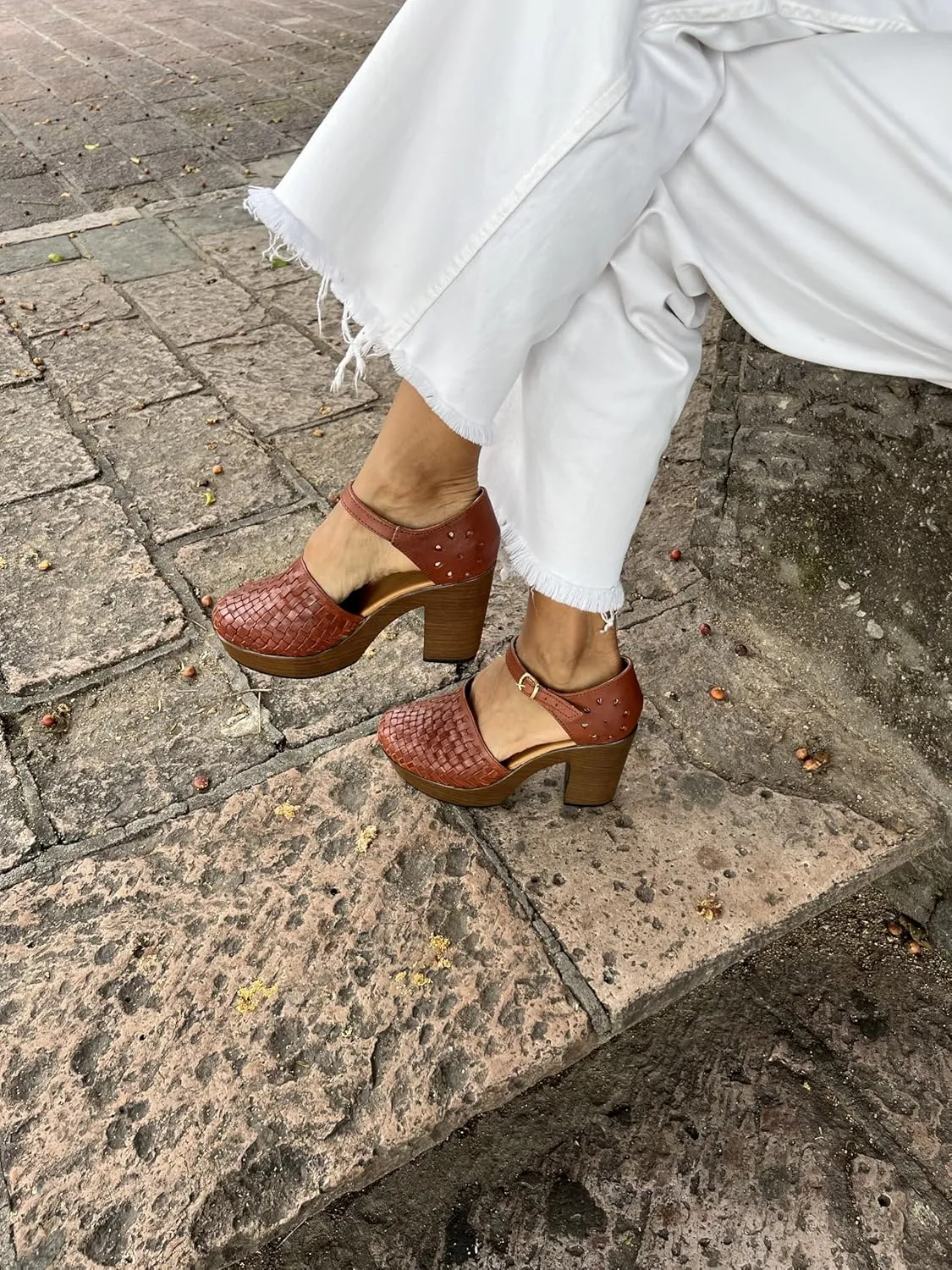 Macarena Collection Women's Flatform Wedge Casual Sandal Huarache Colorful Leather Mexican Style 4237