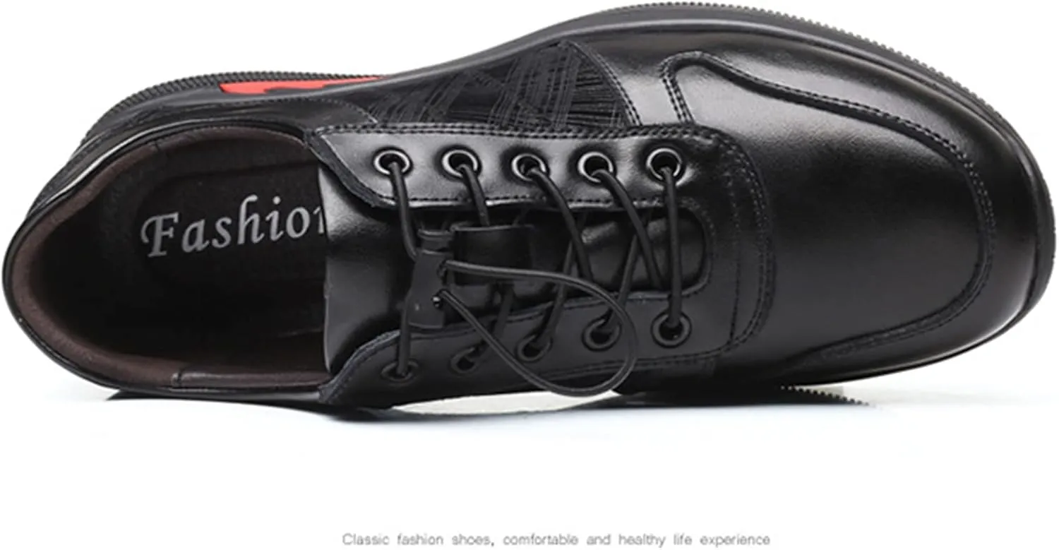 Mens Lace-up Sneakers Business Loafers Casual Shoes Comfort Walking for Male Work Office Dress Leather Slip-on Fashion Driving Loafer