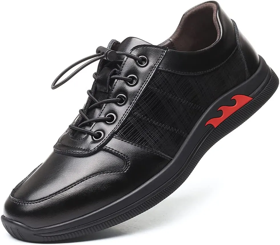 Mens Lace-up Sneakers Business Loafers Casual Shoes Comfort Walking for Male Work Office Dress Leather Slip-on Fashion Driving Loafer