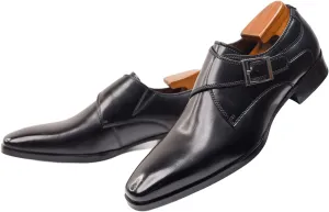 Mens Monk Strap Slip on Loafer Leather Oxford Formal Business Casual Comfortable Dress Shoes for Men