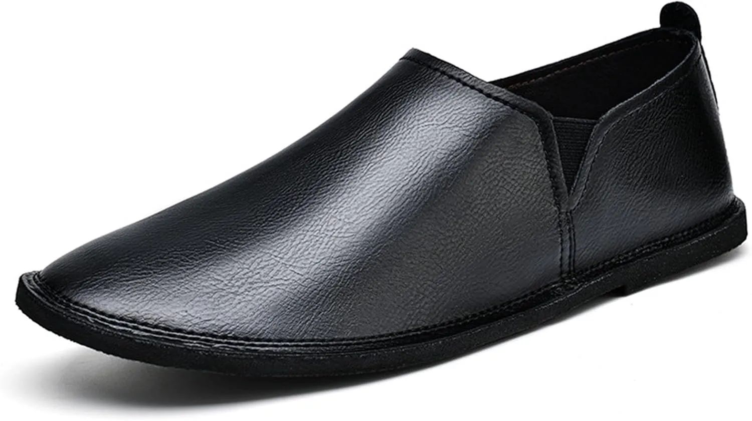 Men's Retro Soft Leather Hand Sewn Loafers Fashionable Non Slip Genuine Leather Business Driving Shoes Leisure and Lightweight Driving Loafers
