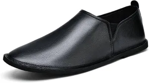 Men's Retro Soft Leather Hand Sewn Loafers Fashionable Non Slip Genuine Leather Business Driving Shoes Leisure and Lightweight Driving Loafers