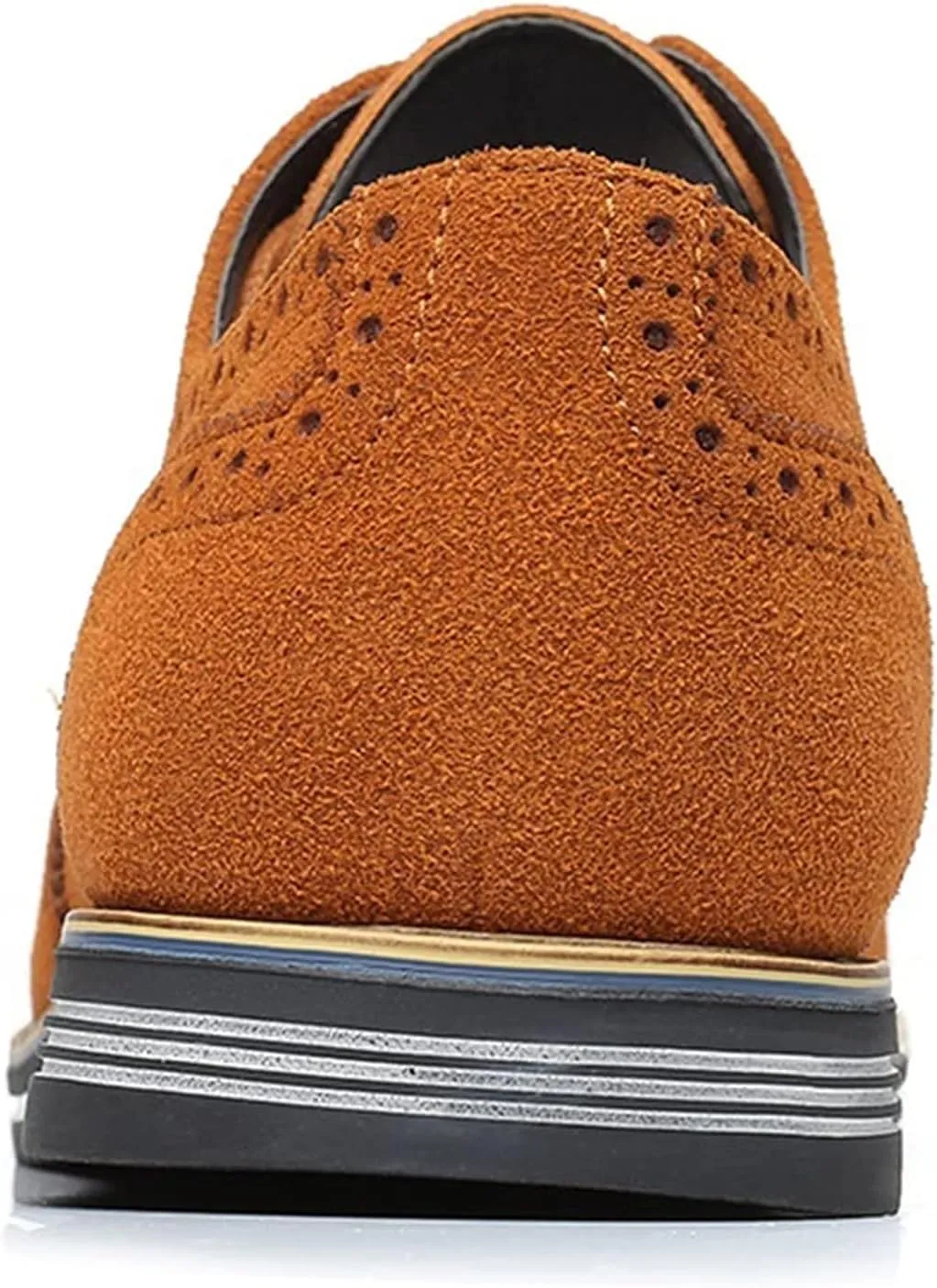 Men's Suede Lace Up Brogue Oxford Shoes,Flats Wing Tips Business Dress Shoe Classic Retro Comfortable Casual Shoe