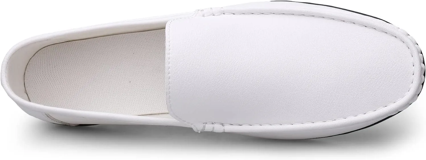 Men's Vintage Hand Stitched Leather Loafers Comfortable Slip On Soft Sole Moccasin Boat Shoes Stylish Casual Driving Walking Dress Flats for Business