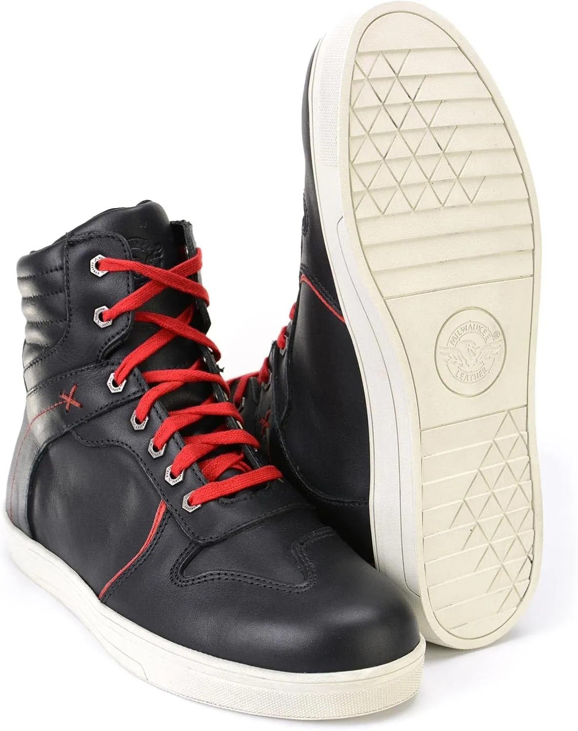 Milwaukee Leather Men's Motorcycle Reinforced Street Biker Casual Riding Shoes Leather Suede Canvas - 9