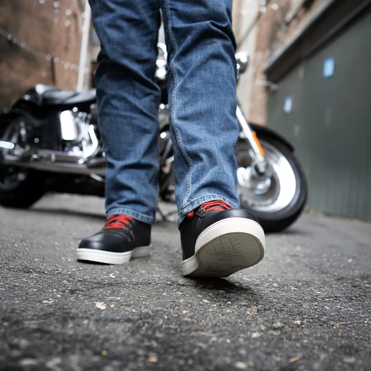 Milwaukee Leather Men's Motorcycle Reinforced Street Biker Casual Riding Shoes Leather Suede Canvas - 9
