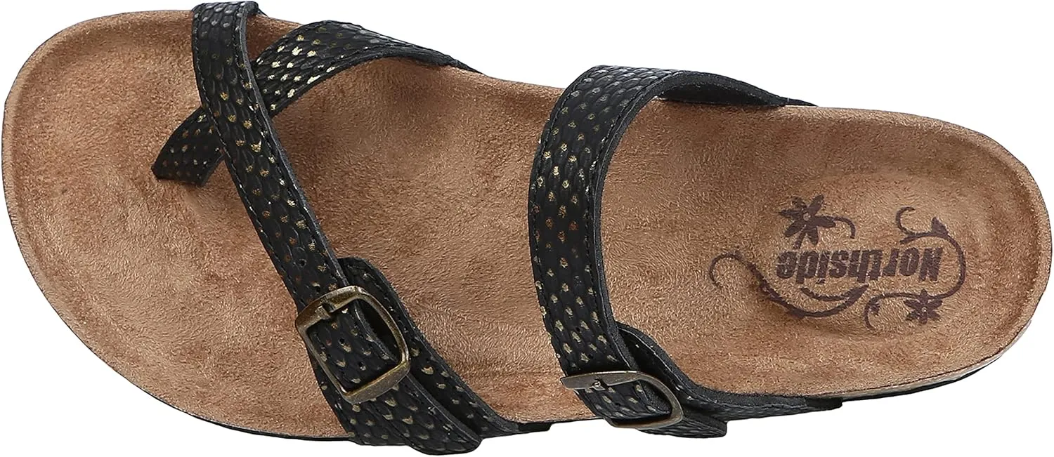 Northside Womens Anya Leather Strap Cork Sandal